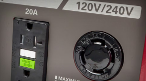 Closeup of an outlet on a Honda Generator 