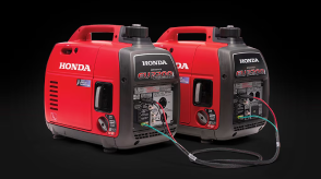 Two Honda generators are side by side