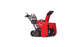 3/4 front side view of 24-inch Track Drive ES snowblower on white space.  